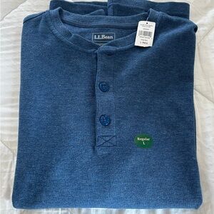 L.L. Bean Unshrinkable Mini-Waffle Henley